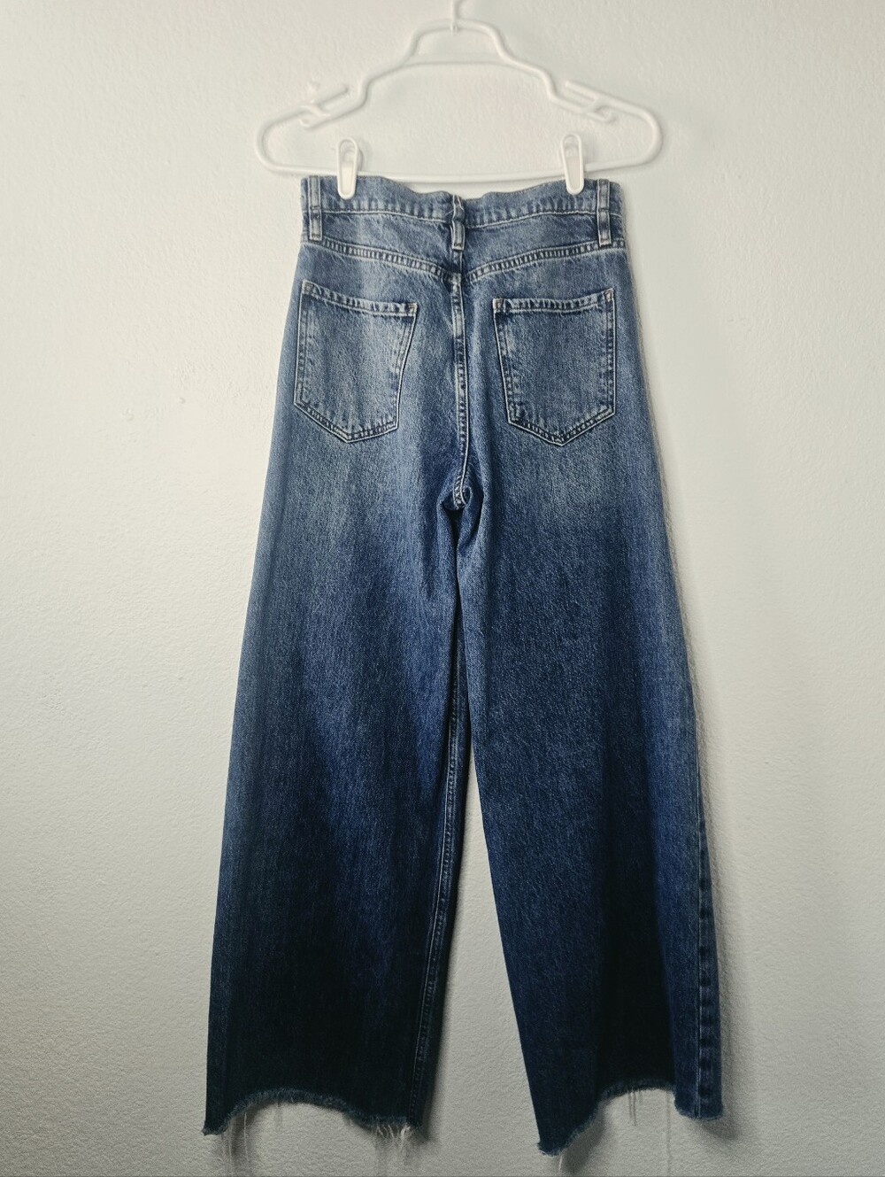 Frame Denim 100% Cotton Wide Leg High Waist Jeans Frayed Hem sz 26 - Picture 10 of 10